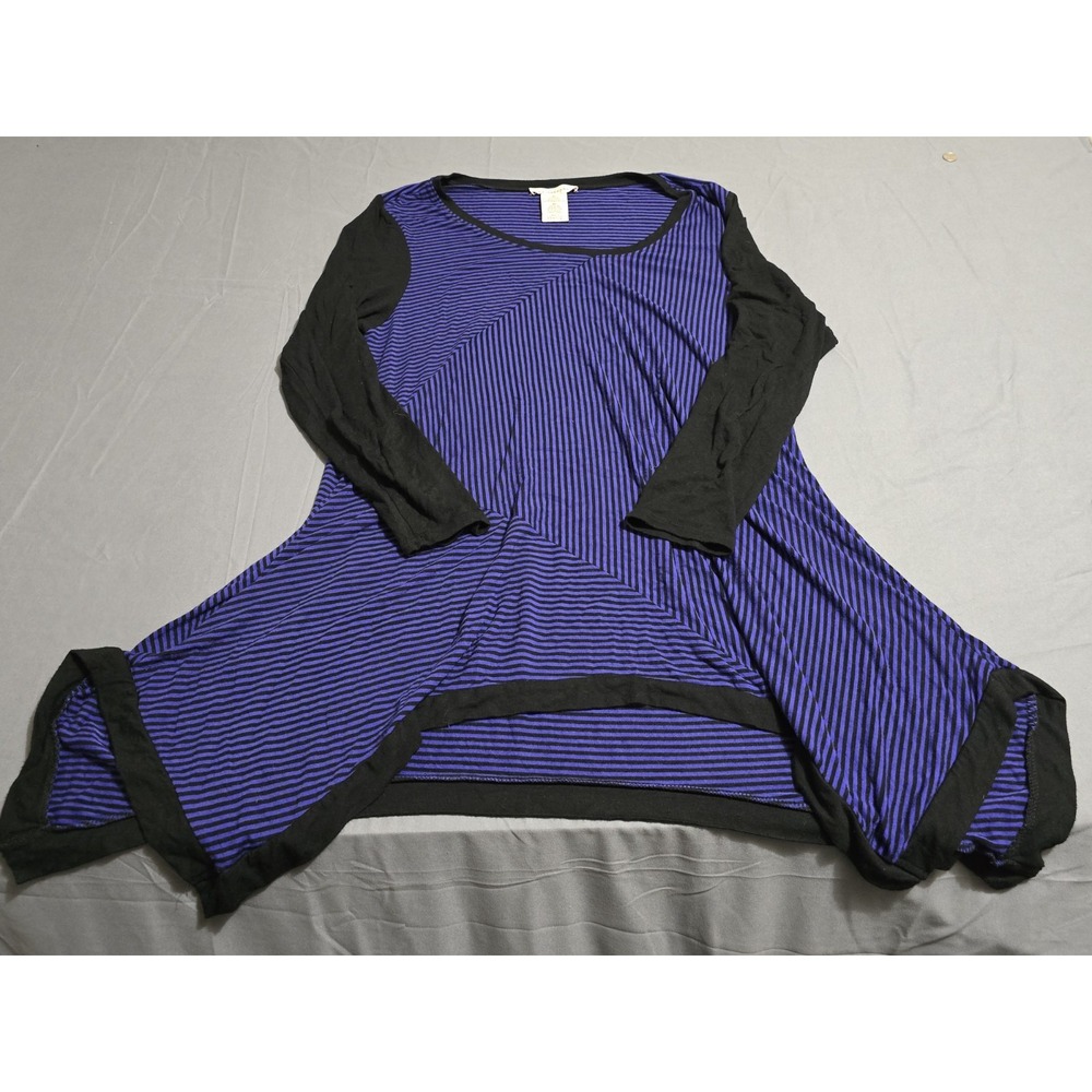 Philosophy Tunic Top Size XL Long‎ Sleeves Stretch Stripes